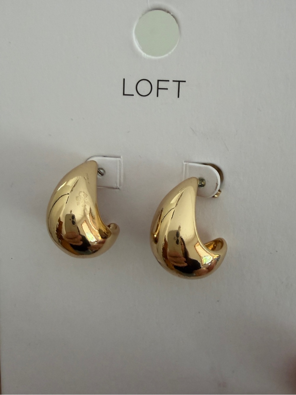 LOFT Gold Teardrop Hoop Earrings
